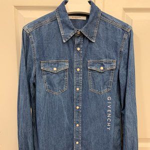 Givenchy logo-embroidered denim shirt